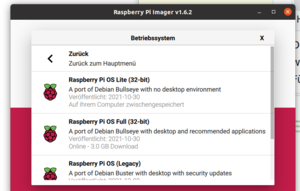 Raspberry PI OS Lite (32-bit) auf der SDC installieren